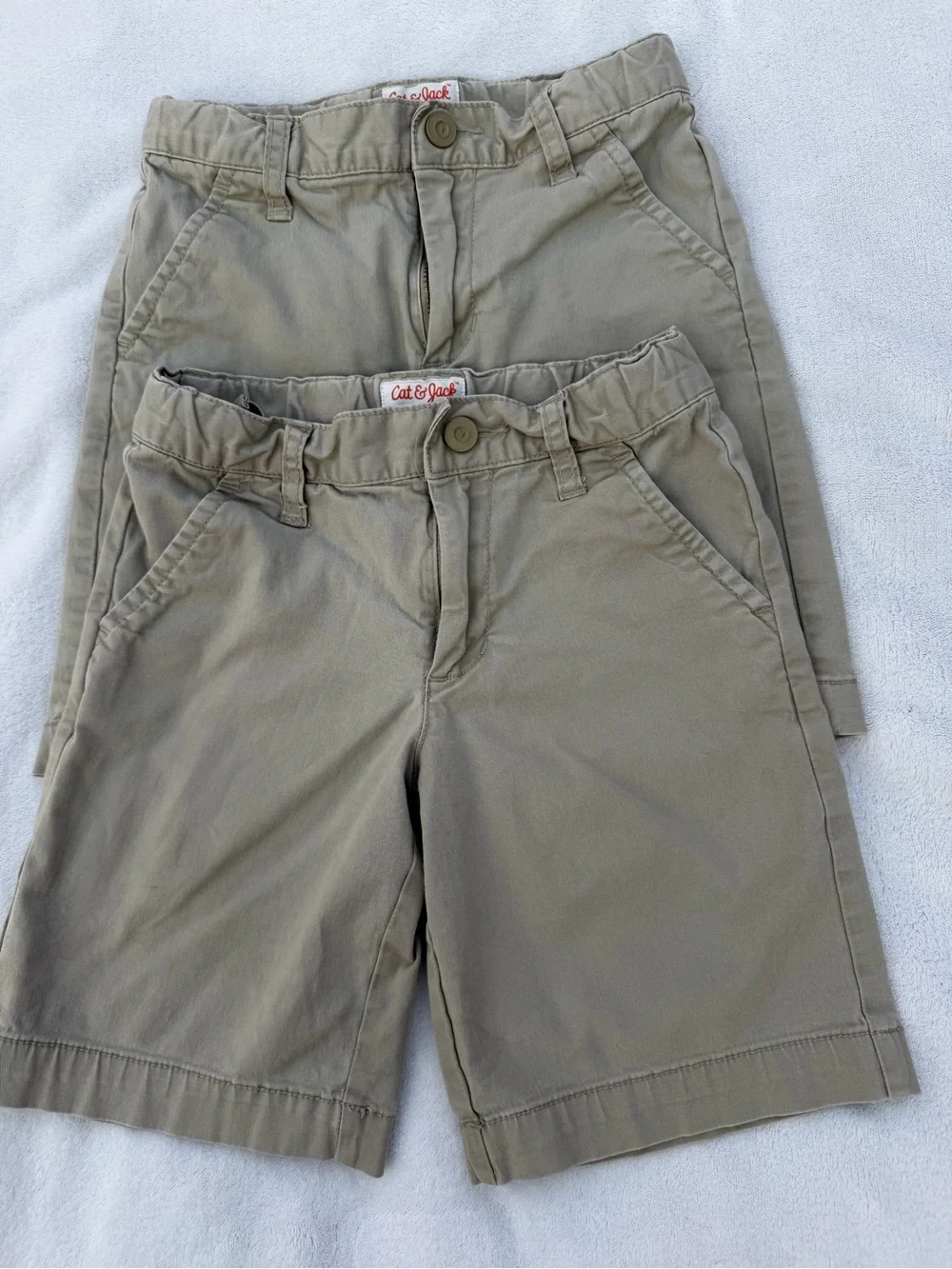 Bundle-Cat & Jack Kids’s Tan Flat Front Shorts Size 5